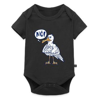 Möwen NÖ! Plattdeutscher Vogelliebhaber Shirt - Baby Premium Kurzarmbody - Schwarz - Vorne
