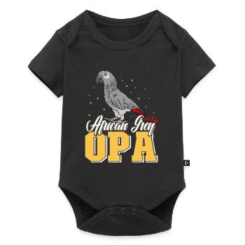 African Grey Opa Graupapagei Vogelliebhaber - Baby Premium Kurzarmbody - Schwarz - Vorne