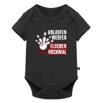 Bowling Shirt Anlaufen Werfen Fluchen Nochmal - Baby Premium Kurzarmbody - Schwarz - Vorne
