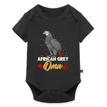 African Grey Oma Graupapagei Vogelliebhaber - Baby Premium Kurzarmbody - Schwarz - Vorne