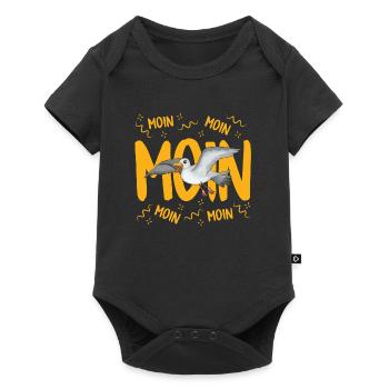Moin Moin Moin Norddeutschland Shirt Vogelfreund - Baby Premium Kurzarmbody - Schwarz - Vorne