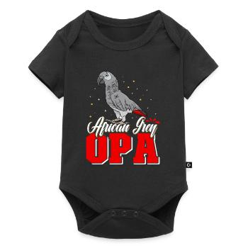 African Grey Opa Graupapagei Vogelliebhaber - Baby Premium Kurzarmbody - Schwarz - Vorne