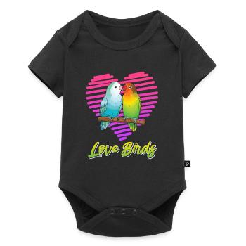 Inséparables Perroquets Amis Oiseaux Amis Oiseaux - Body à manches courtes Premium Bébé - noir - Devant