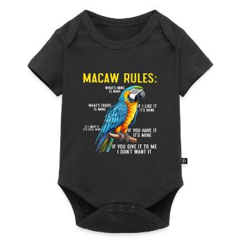Macaw Regeln Ara Papagei Halter Vogelfreund - Baby Premium Kurzarmbody - Schwarz - Vorne