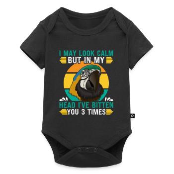 Ara Parrot I may look Calm but in my Head Macaw - Baby Premium short-sleeve bodysuit - black - Front