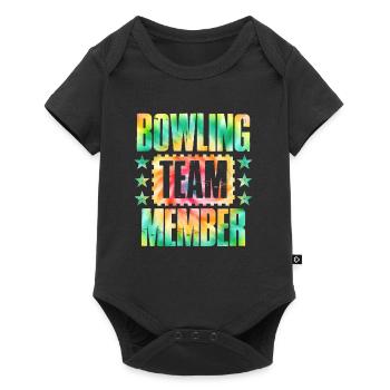 Bowling TEAM Member Bowler Bowlingspieler - Baby Premium Kurzarmbody - Schwarz - Vorne