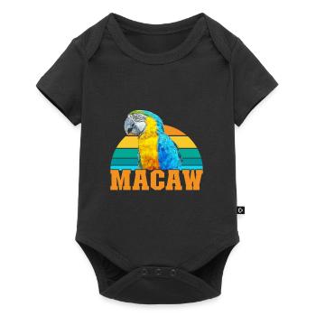 Macaw Vogel Papagei Fan Vogelliebhaber Aras - Baby Premium Kurzarmbody - Schwarz - Vorne