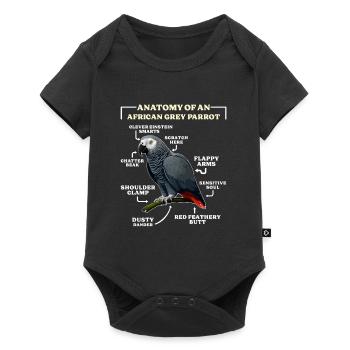 Grau Papagei Anatomy of an African Grey Parrot - Baby Premium short-sleeve bodysuit - black - Front