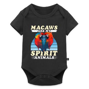 Aras Macaws are my Spirit Animals Macaw Parrot - Baby Premium short-sleeve bodysuit - black - Front