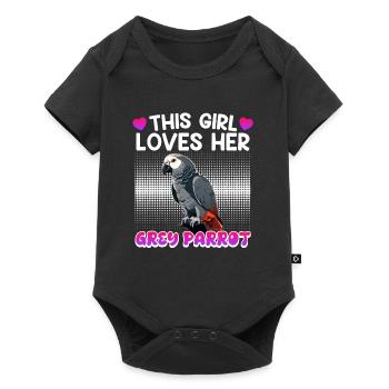 Cette fille aime ses filles perroquets gris - Body à manches courtes Premium Bébé - noir - Devant