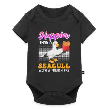 Happier than a Seagull with a French Fry Seagulls - Baby Premium short-sleeve bodysuit - black - Front