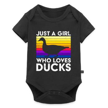 Tout simplement une fille qui aime les canards gardien de canards - Body à manches courtes Premium Bébé - noir - Devant
