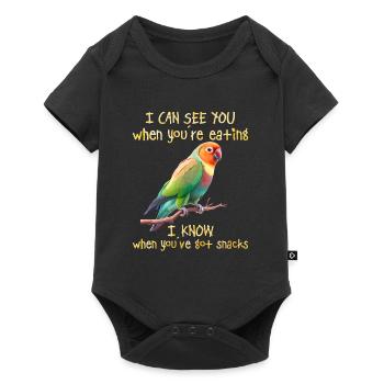 Liebesvögel I can see you when you´re Eating - Baby Premium Kurzarmbody - Schwarz - Vorne