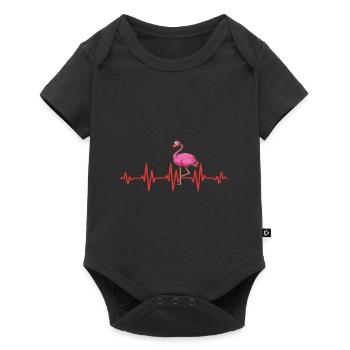 Flaminog Heart Palpitations Flamingo Tenue femme - Body à manches courtes Premium Bébé - noir - Devant