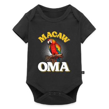 Macaw Grandma Vogelliebhaber Aras Papageien - Baby Premium Kurzarmbody - Schwarz - Vorne