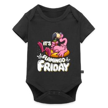 Flamants roses C’est Flamingo Friday Flamingo Party - Body à manches courtes Premium Bébé - noir - Devant