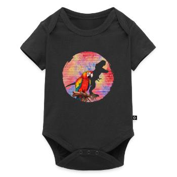 Ara Dinosaure Fan Perroquet Oiseau Amoureux - Body à manches courtes Premium Bébé - noir - Devant