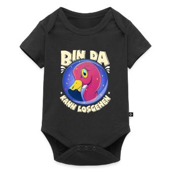 Fête Flamingo Je suis prêt à partir Femmes - Body à manches courtes Premium Bébé - noir - Devant