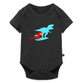 Ara Perroquets Dinosaure Perroquet Oiseau Amoureux - Body à manches courtes Premium Bébé - noir - Devant
