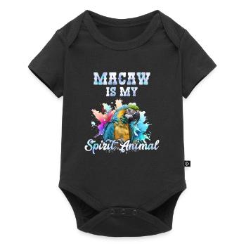 Macaw is my Spirit Animals Vogelliebhaber Papagei - Baby Premium Kurzarmbody - Schwarz - Vorne