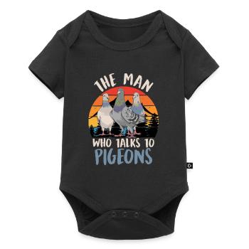 Hommes L’homme qui parle aux pigeons - Body à manches courtes Premium Bébé - noir - Devant