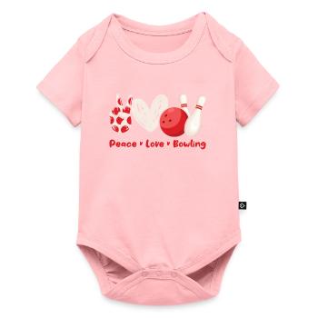 Peace Love Bowling Shirt Bowling Player - Baby Premium short-sleeve bodysuit - rose - Front