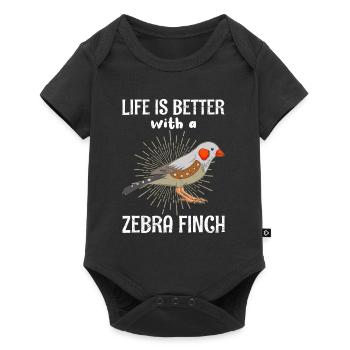 La vie est meilleure avec un amoureux des oiseaux zébrés - Body à manches courtes Premium Bébé - noir - Devant