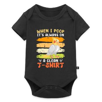 Cockatiel Quand je fais caca c’est toujours propre Chemise - Body à manches courtes Premium Bébé - noir - Devant