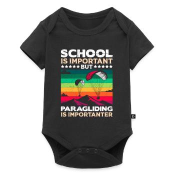 Paragliding school is important Paragliding is more important - Baby Premium short-sleeve bodysuit - black - Front
