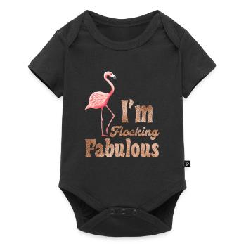 Flamingos I´m Flocking Fabulous Flamingo Damen - Baby Premium Kurzarmbody - Schwarz - Vorne