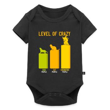 Kakadu Level of Crazy Kakadu Haltung Papagei Fan - Baby Premium Kurzarmbody - Schwarz - Vorne