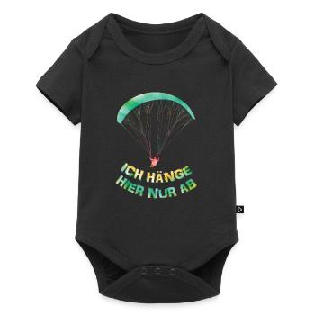 Gleitschirmflieger Ich Hänge hier nur Ab - Baby Premium Kurzarmbody - Schwarz - Vorne