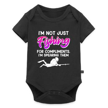 Speerfischen Not just Fishing for Compliments - Baby Premium short-sleeve bodysuit - black - Front