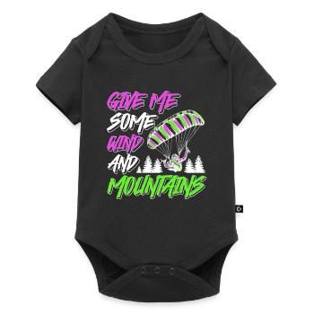Les parapentes me donnent du vent et des montagnes - Body à manches courtes Premium Bébé - noir - Devant