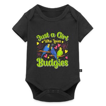 Juste une fille qui aime les filles perruches - Body à manches courtes Premium Bébé - noir - Devant