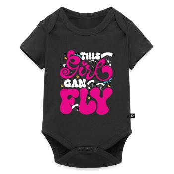 Paragliding Women's Fly - Baby Premium short-sleeve bodysuit - black - Front
