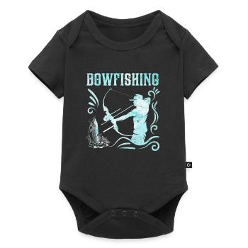 Bogenfischen Bowfishing Bogenjäger Fischjagd - Baby Premium Kurzarmbody - Schwarz - Vorne