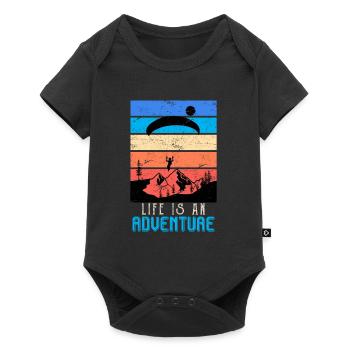 Paragliders Life is an adventure - Baby Premium short-sleeve bodysuit - black - Front