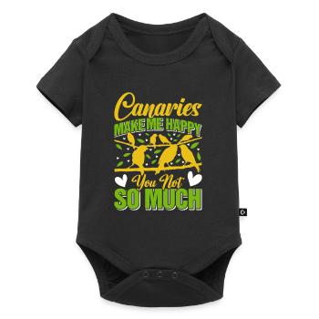 Canary Canaries make me happy songbirds - Baby Premium short-sleeve bodysuit - black - Front