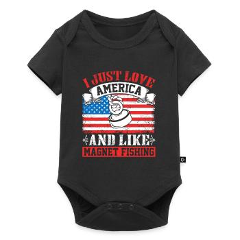 J’aime l’Amérique et j’aime Magnet Fishing - Body à manches courtes Premium Bébé - noir - Devant