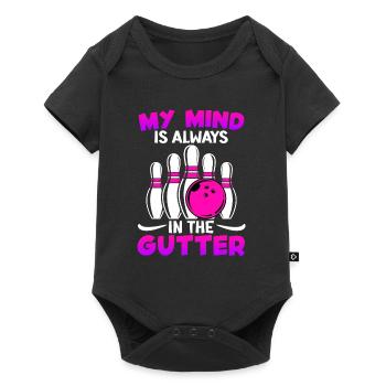 Bowling Funny My Mind is Always in Gutter - Baby Premium short-sleeve bodysuit - black - Front