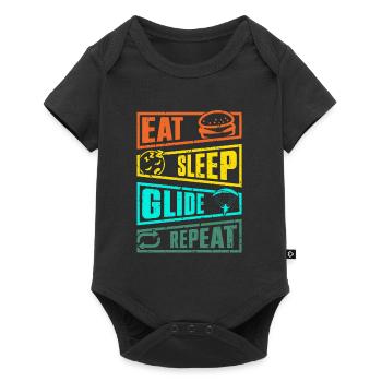 Paraglider Eat Sleep Glide Repeat Gleitschirm - Baby Premium short-sleeve bodysuit - black - Front