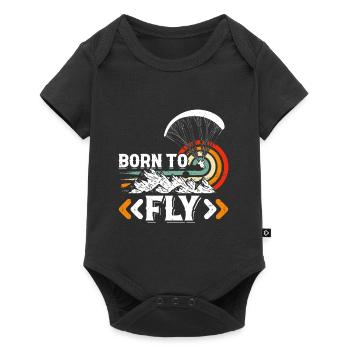 Born to fly paragliders - Baby Premium short-sleeve bodysuit - black - Front