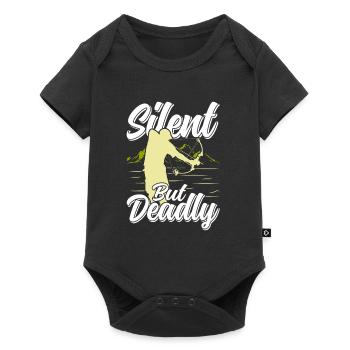Bogenfischen Silent but Deadly Bogenfischer - Baby Premium Kurzarmbody - Schwarz - Vorne