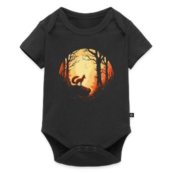 Fox Forest Moon Fable Mythical Fairy Tale - Baby Premium short-sleeve bodysuit - black - Front