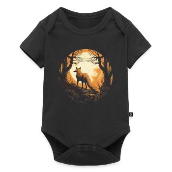 Fox Forest Moon Fable Mythical Fairy Tale - Baby Premium short-sleeve bodysuit - black - Front