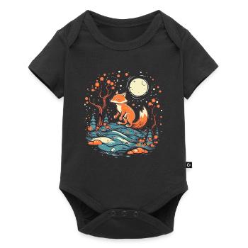 Fox Forest Moon Fable Mythical Fairy Tale - Baby Premium short-sleeve bodysuit - black - Front