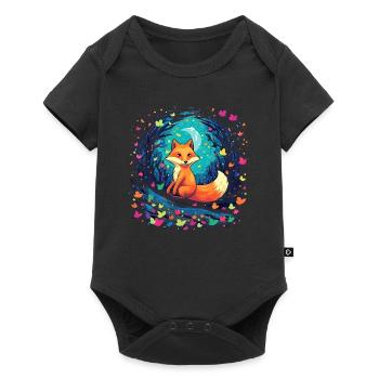 Fox Forest Moon Fable Mythical Fairy Tale - Baby Premium short-sleeve bodysuit - black - Front