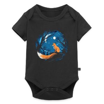 Fox Forest Moon Fable Mythical Fairy Tale - Baby Premium short-sleeve bodysuit - black - Front