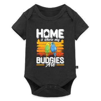 La maison est l’endroit où mes perruches sont perruches - Body à manches courtes Premium Bébé - noir - Devant